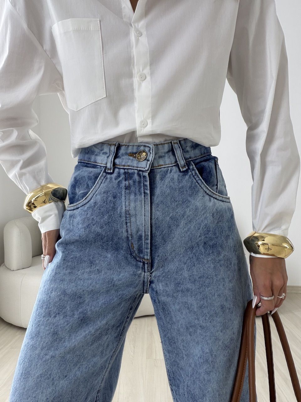 CALÇA DENISE WIDE LEG JEANS MÉDIO