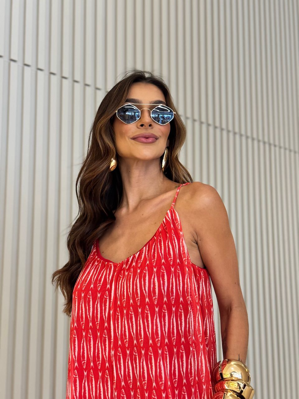 MACACÃO PENÉLOPE TULE SARDINHA VERMELHA