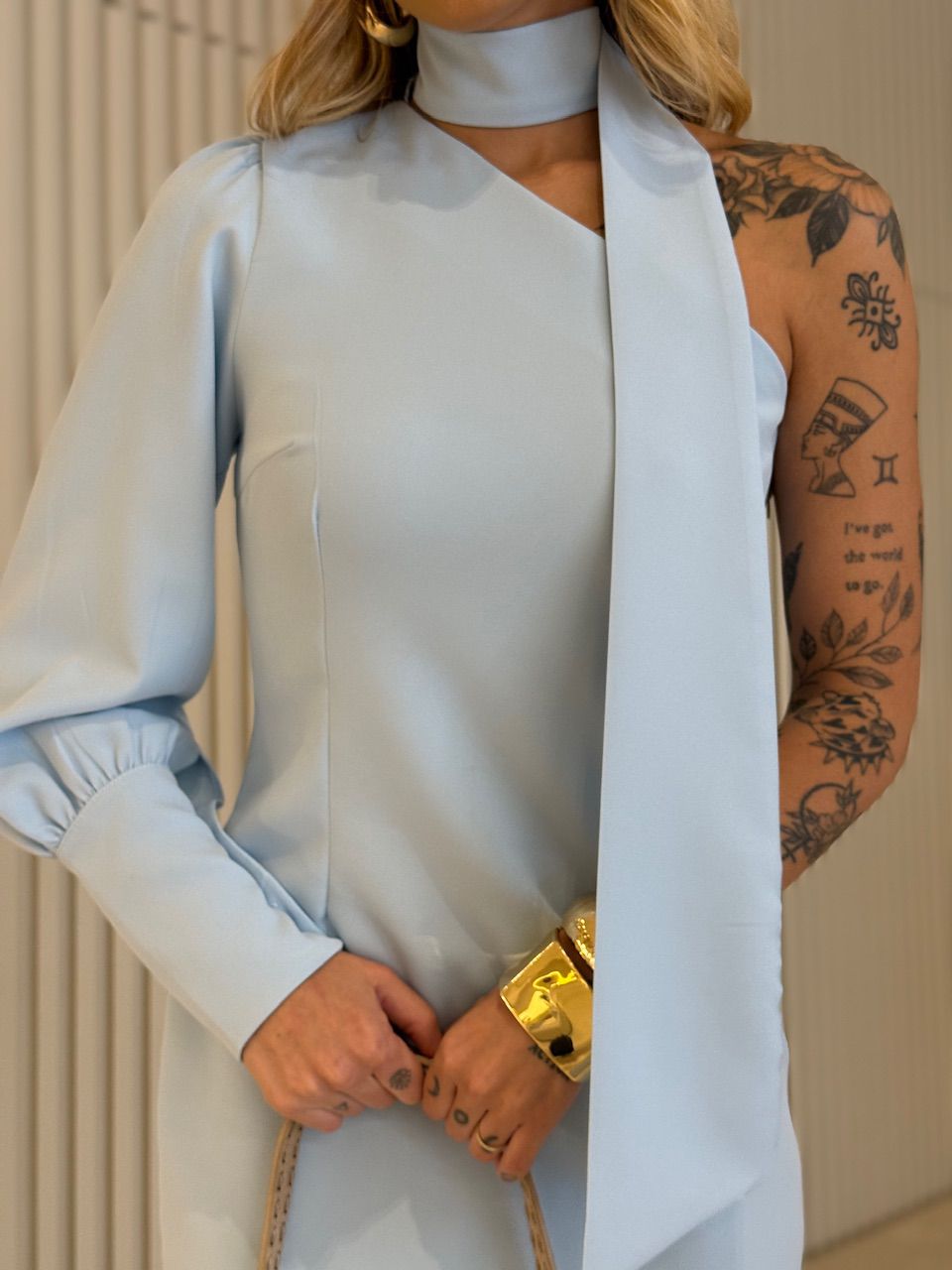 VESTIDO ARIANE NULA MANGA AZUL