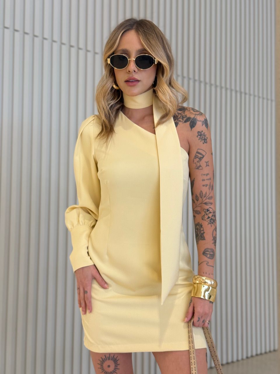 VESTIDO ARIANE NULA MANGA YELLOW BUTTER