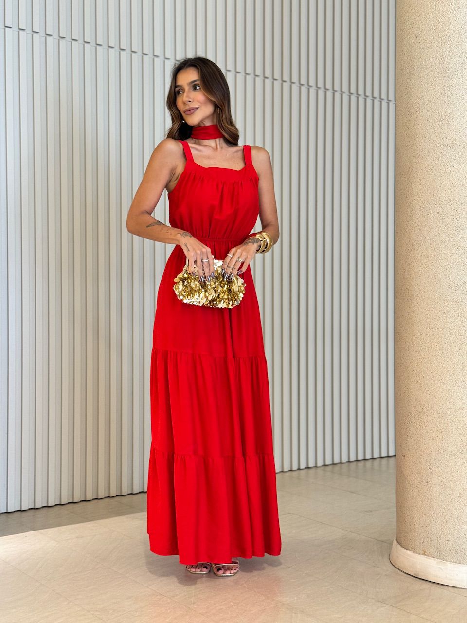 VESTIDO BRUNA AMARRAÇÃO VERMELHO