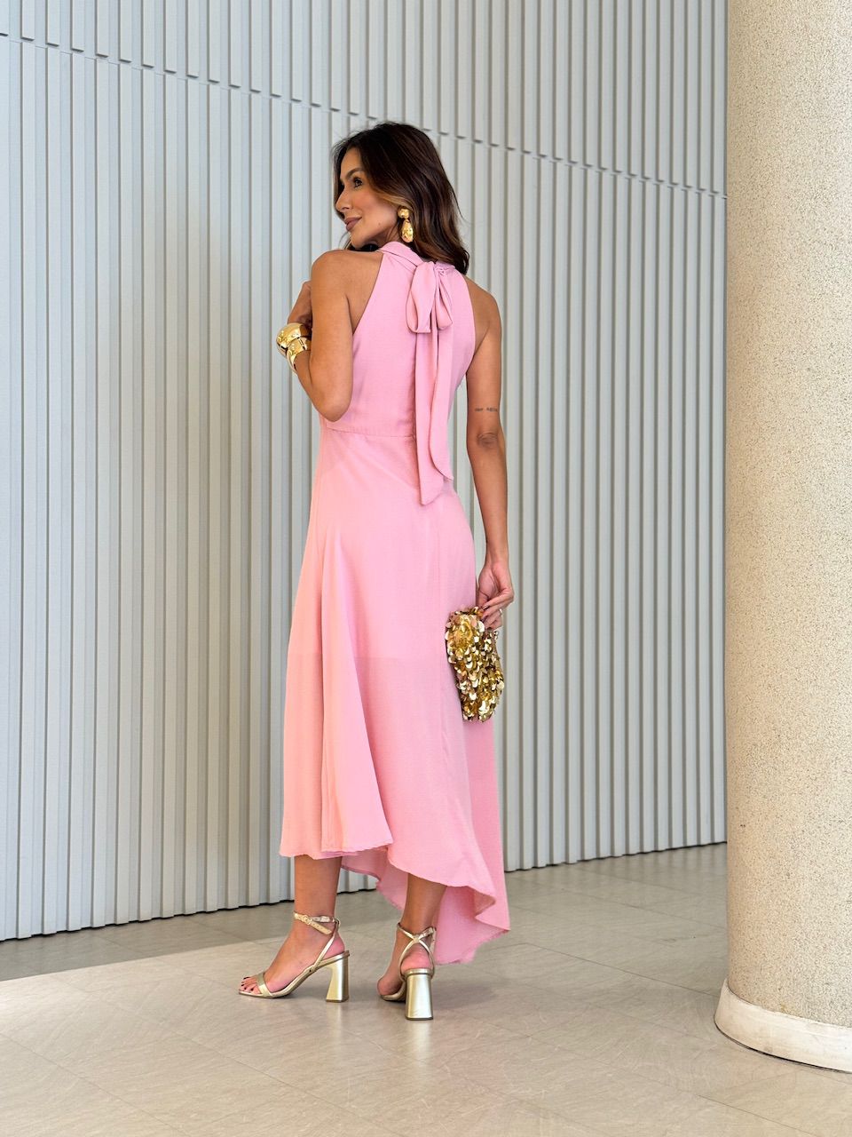 VESTIDO NANDA GOLA ROSÊ