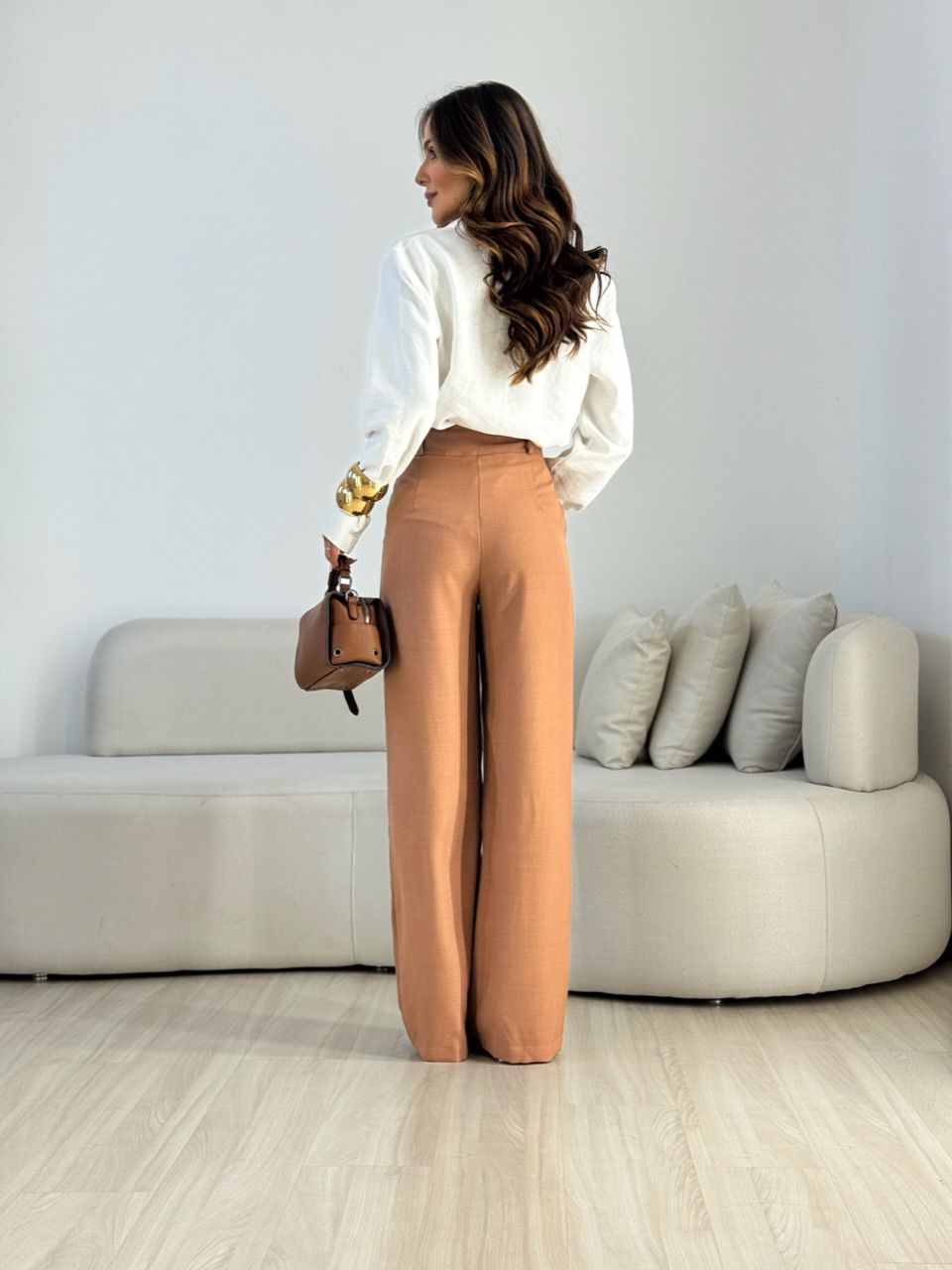 CALÇA ANA CLARA ZÍPER CAPUCCINO 