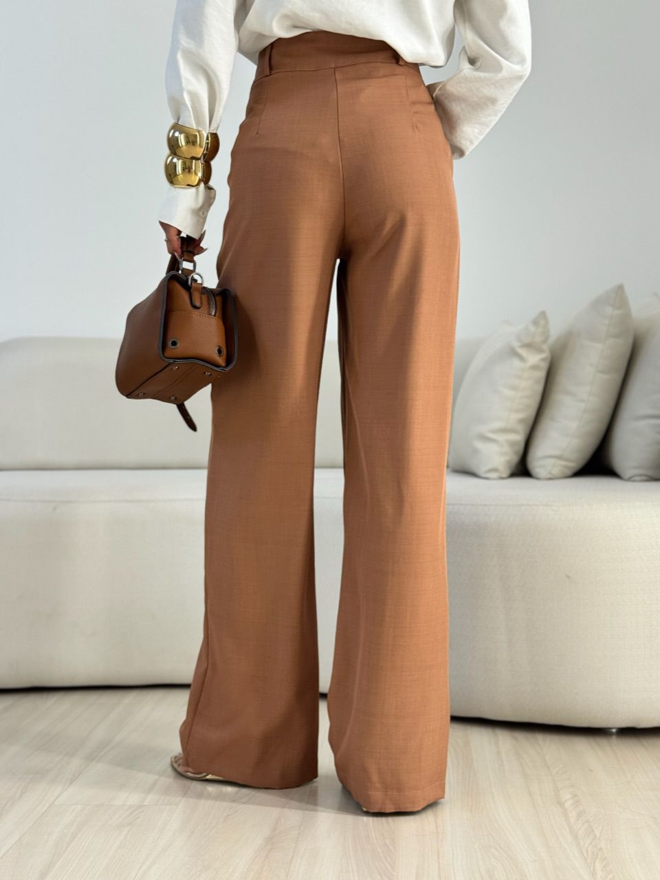 CALÇA ANA CLARA ZÍPER CAPUCCINO 