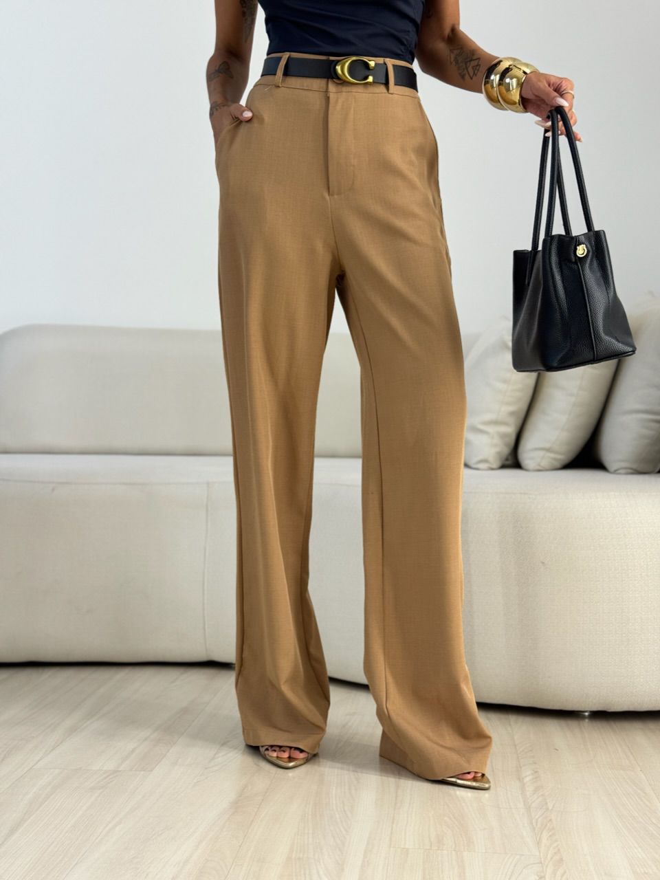 CALÇA ANA CLARA ZÍPER NUDE