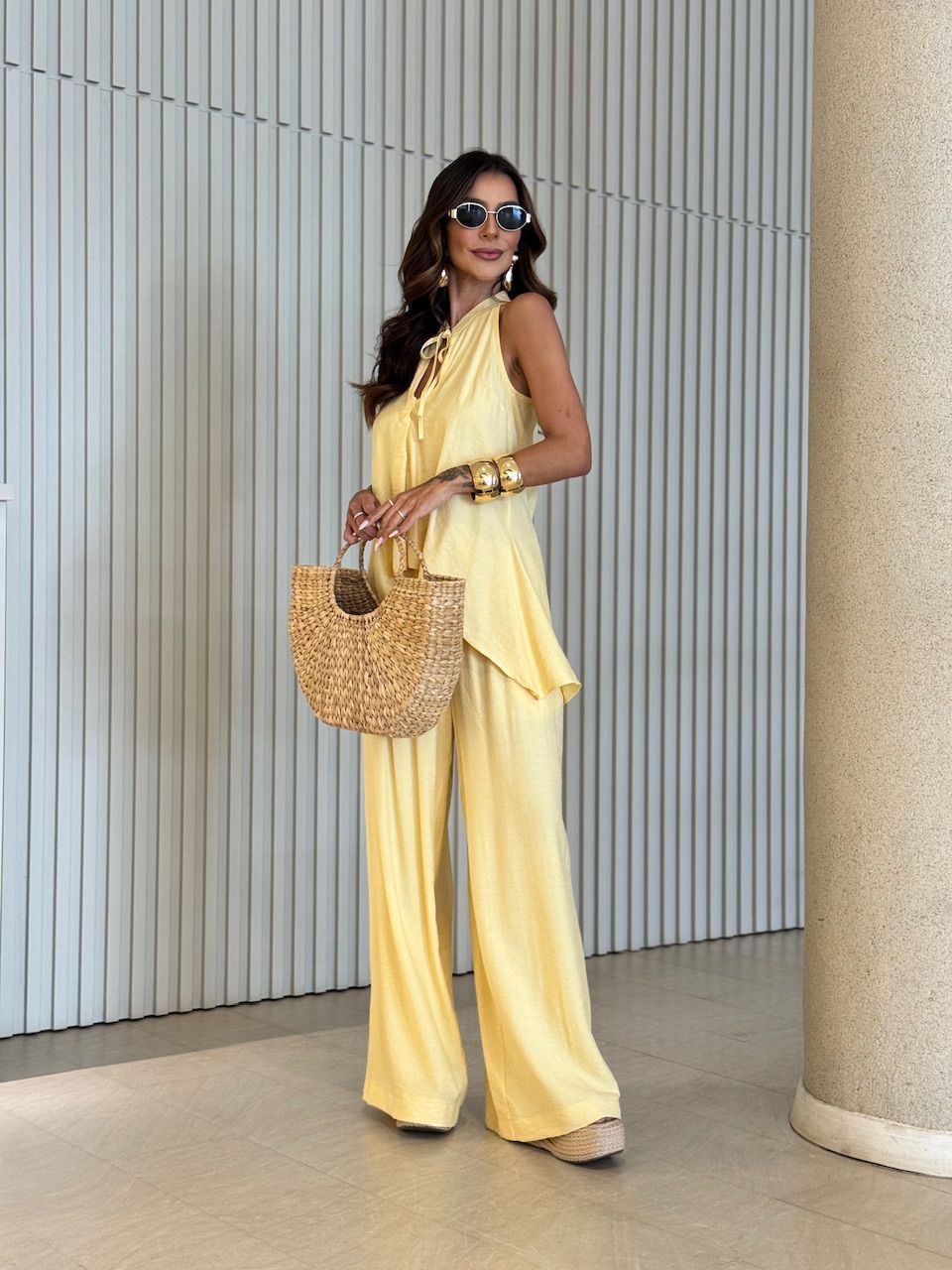 CONJUNTO ANA VITÓRIA FRENTE ÚNICA Amarelo - 007257... - CAROLLA FERRARO