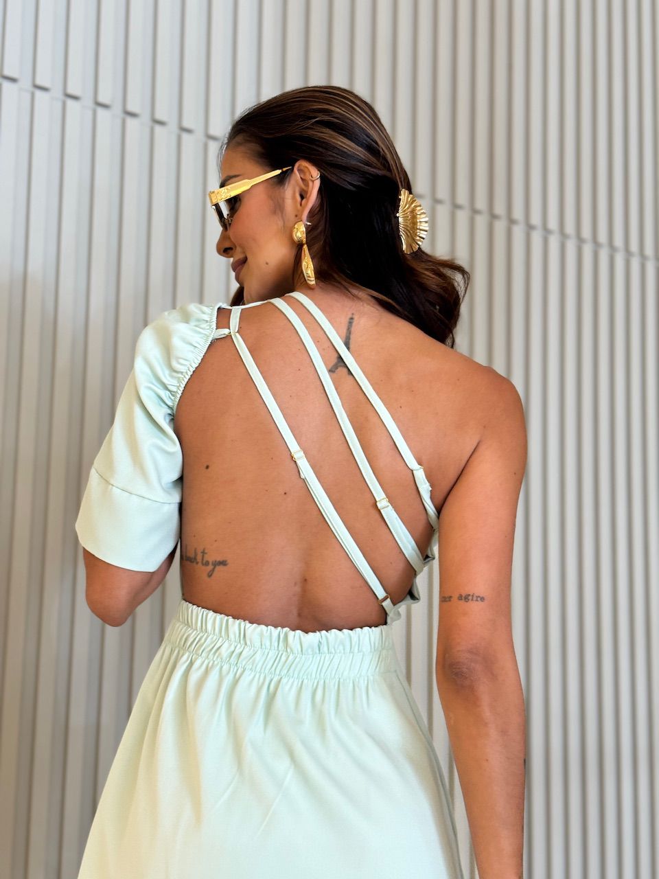 VESTIDO ANDRESSA NULA MANGA BABY GREEN