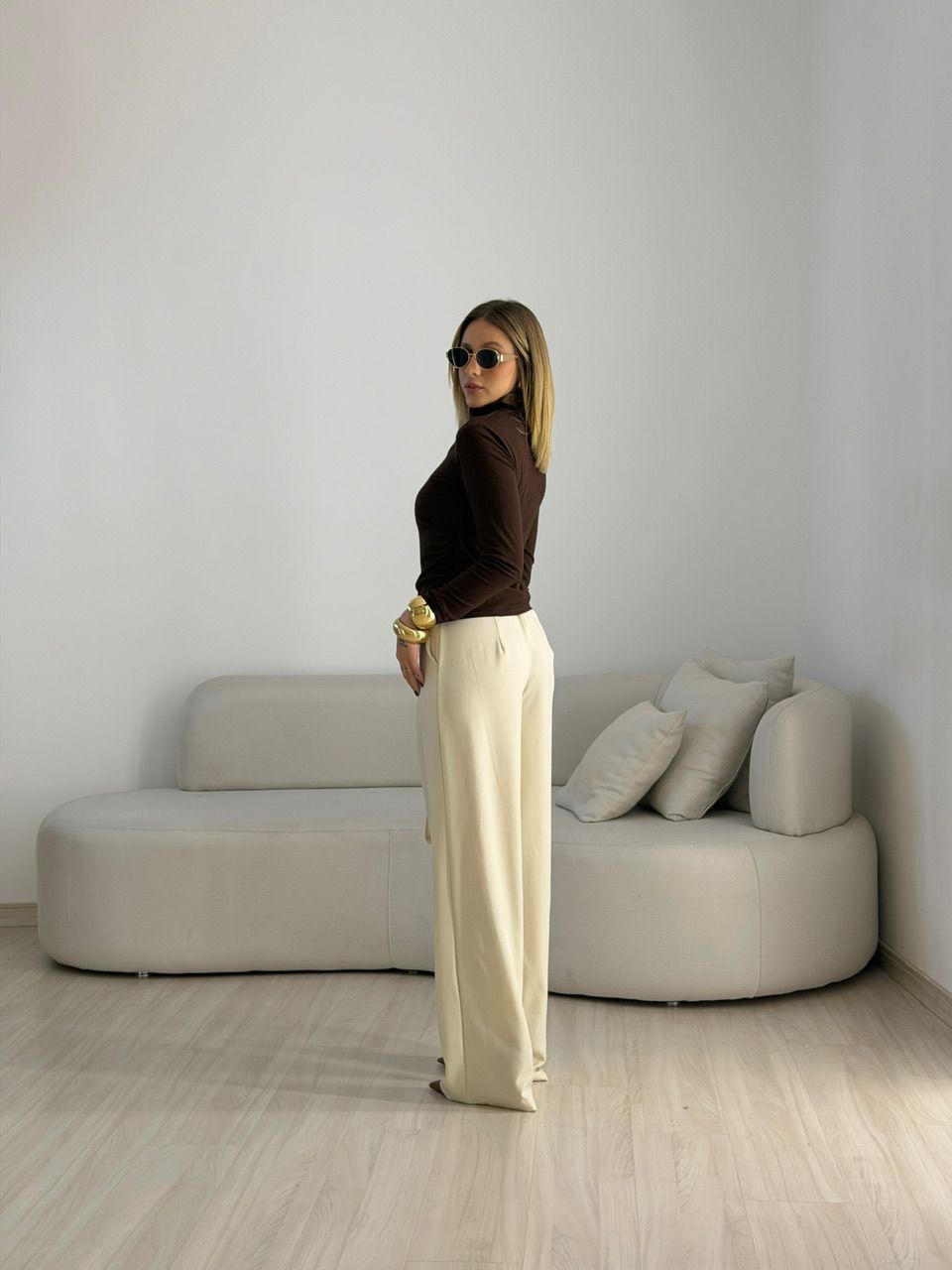 BLUSA ANA LÍVIA MANGA LONGA CAFÉ