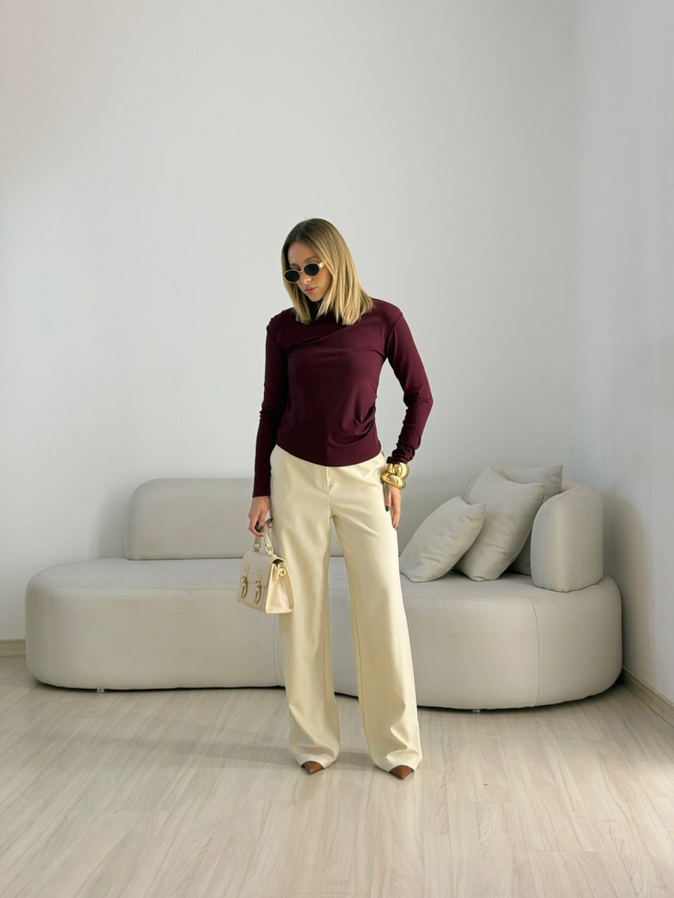 BLUSA ANA LÍVIA MANGA LONGA VINHO