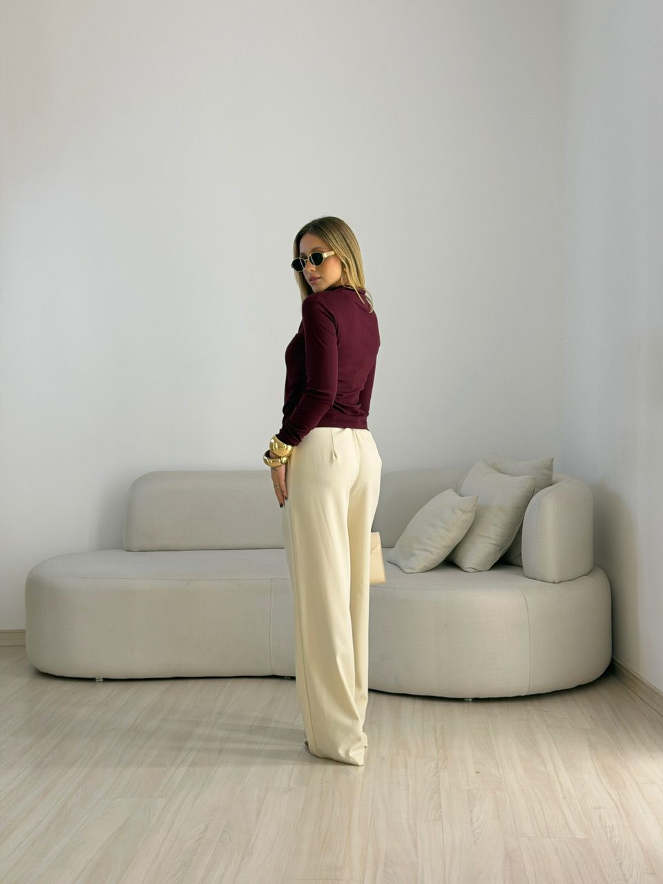 BLUSA ANA LÍVIA MANGA LONGA VINHO