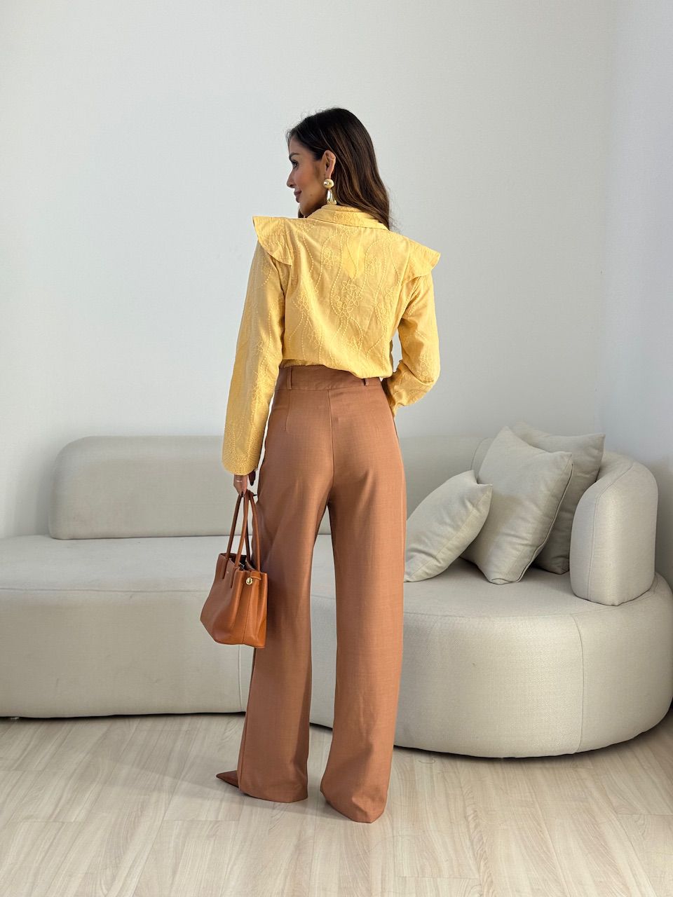 CAMISA CAMILA BORDADA CREME