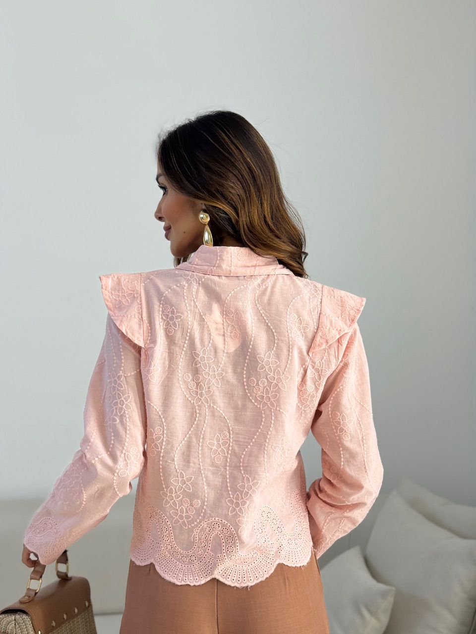CAMISA CAMILA BORDADA ROSÊ