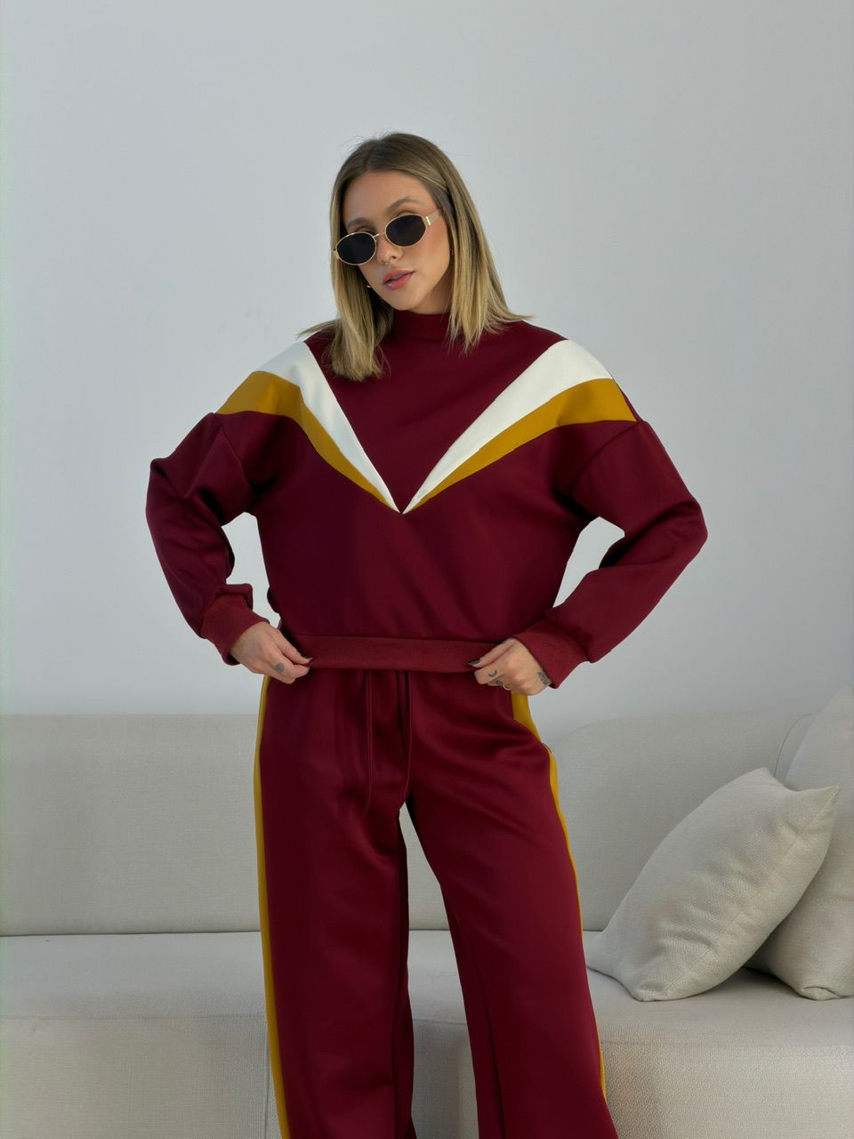 CONJUNTO LAURA CALÇA VINHO