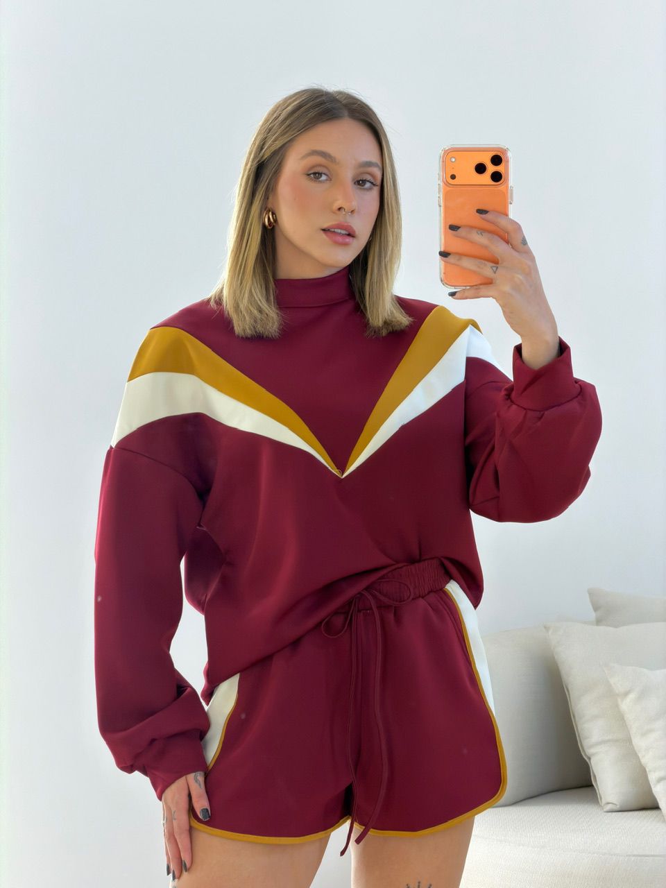 CONJUNTO LUIZA SHORT VINHO