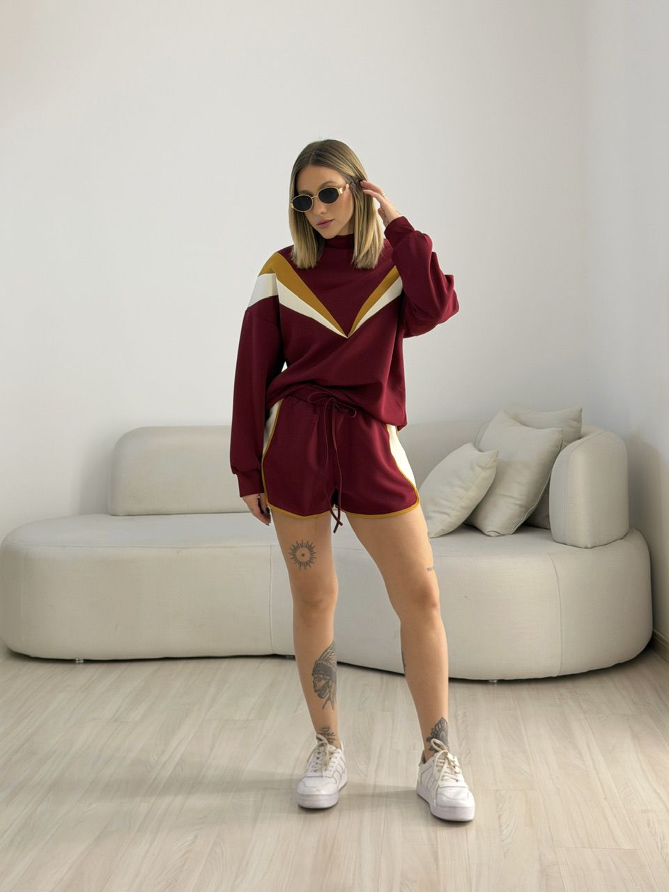 CONJUNTO LUIZA SHORT VINHO