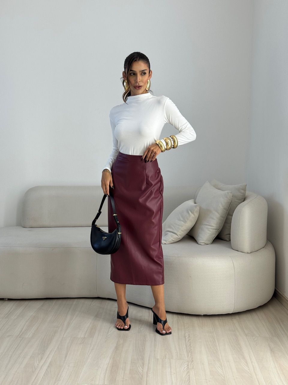 SAIA ESTER COURO FAKE VINHO