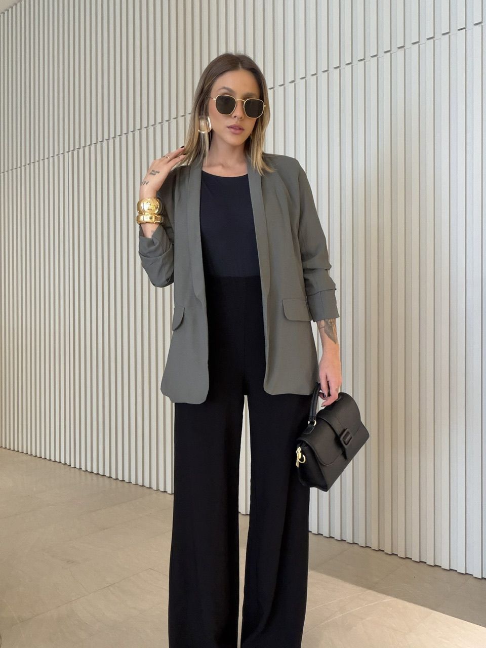 BLAZER EDUARDA MANGA DRAPEADA VERDE