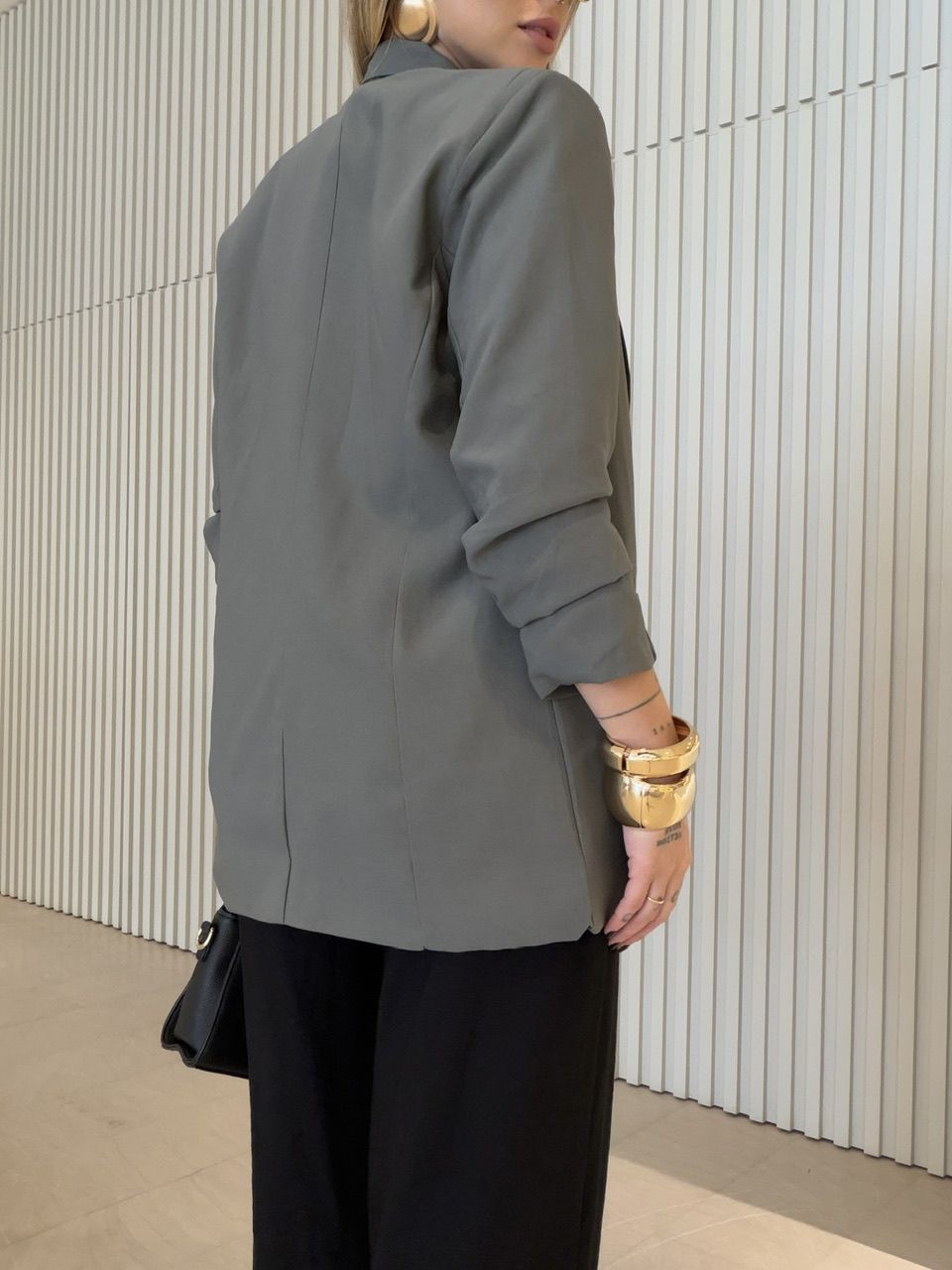 BLAZER EDUARDA MANGA DRAPEADA VERDE