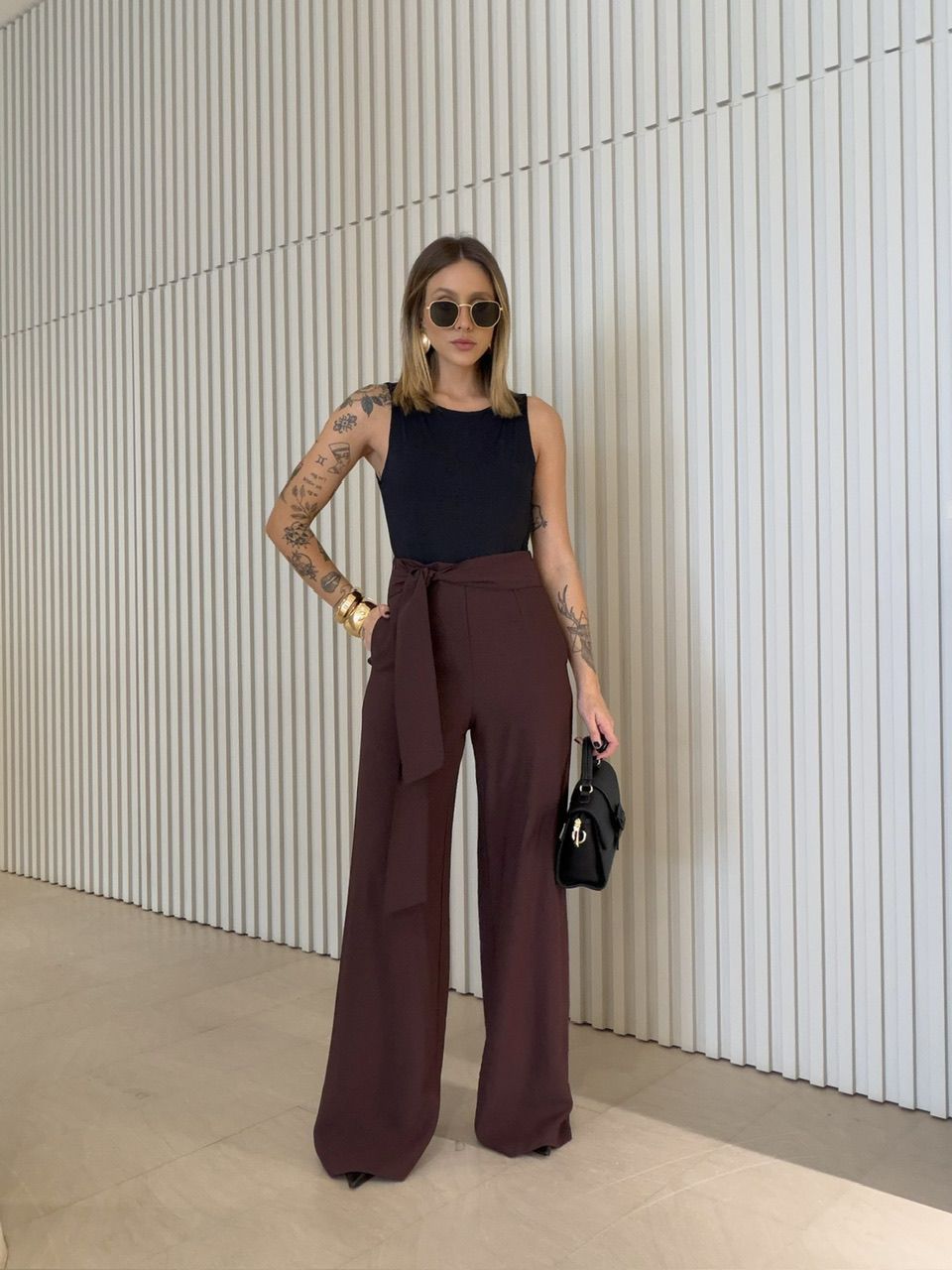 CALÇA KARINE AMARRAÇÃO CAFÉ