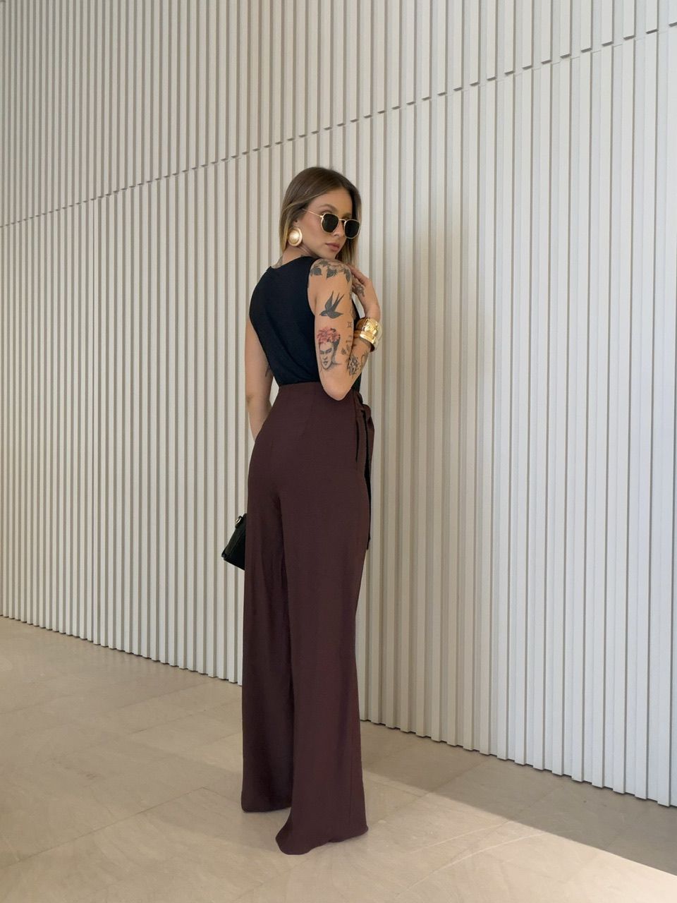 CALÇA KARINE AMARRAÇÃO CAFÉ