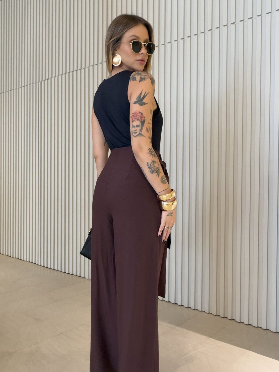 CALÇA KARINE AMARRAÇÃO CAFÉ