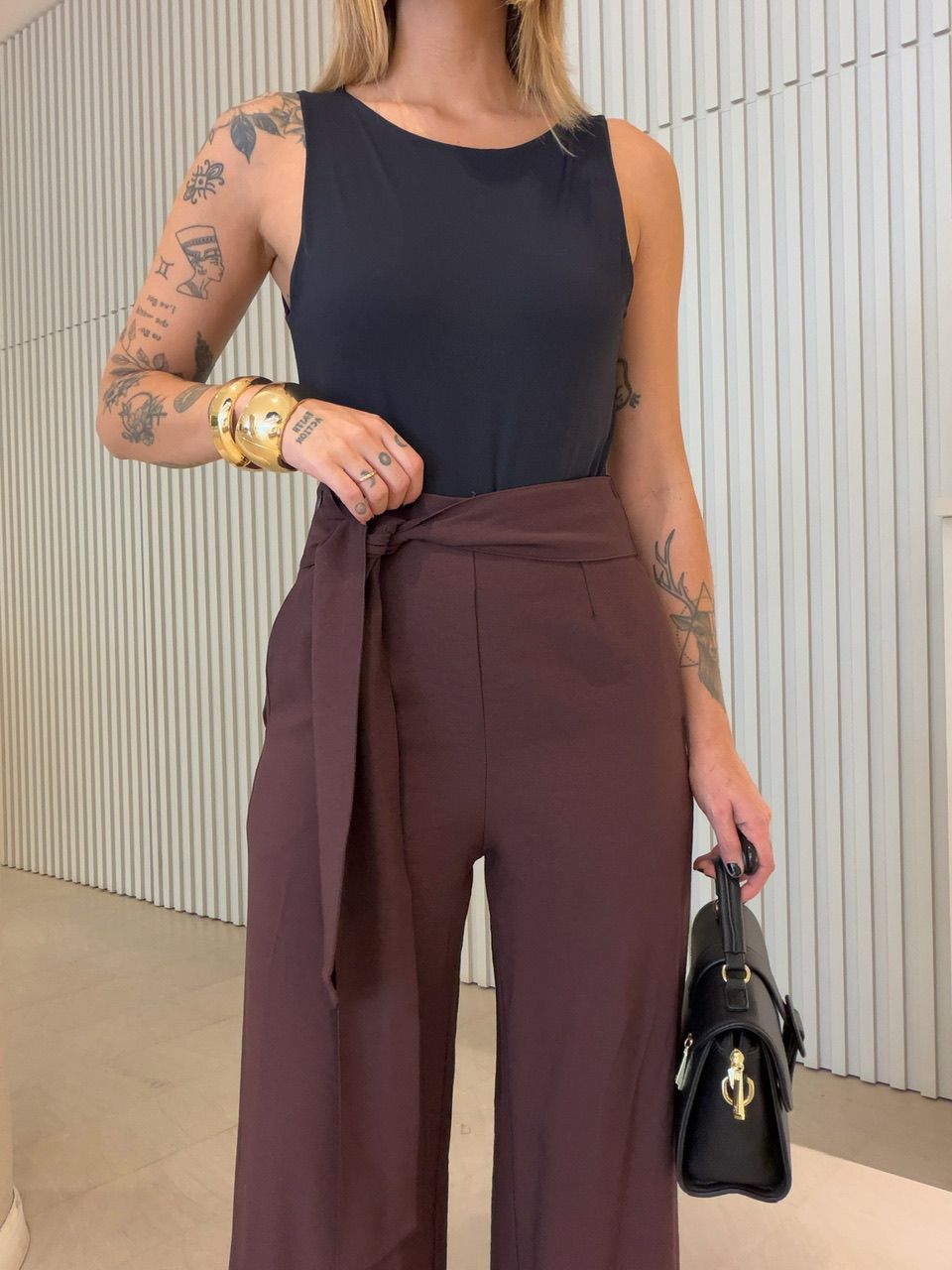 CALÇA KARINE AMARRAÇÃO CAFÉ