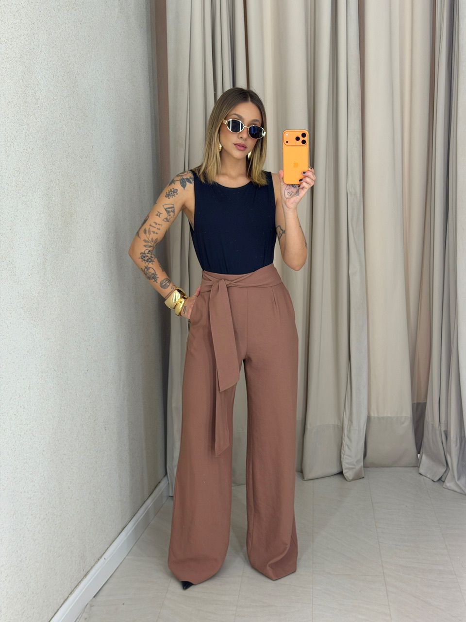 CALÇA KARINE AMARRAÇÃO CAPUCCINO 