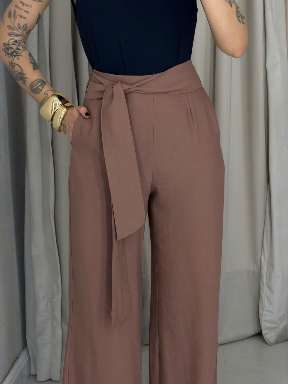 CALÇA KARINE AMARRAÇÃO CAPUCCINO 