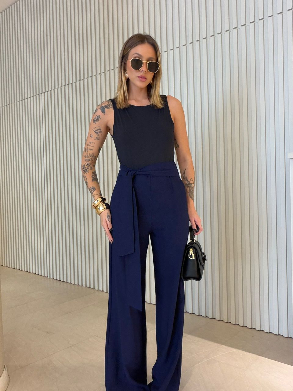 CALÇA KARINE AMARRAÇÃO MARINHO