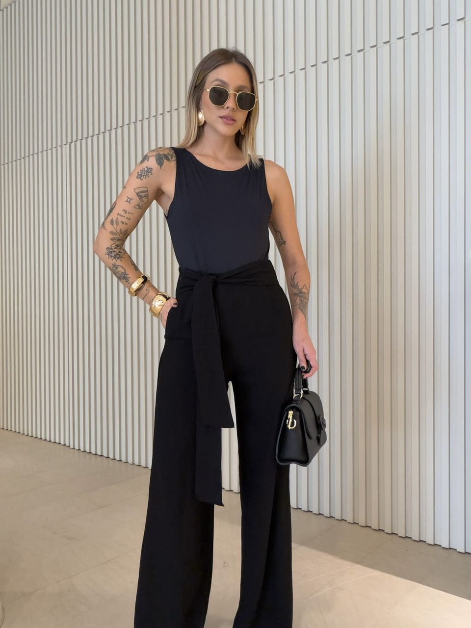 CALÇA KARINE AMARRAÇÃO PRETA