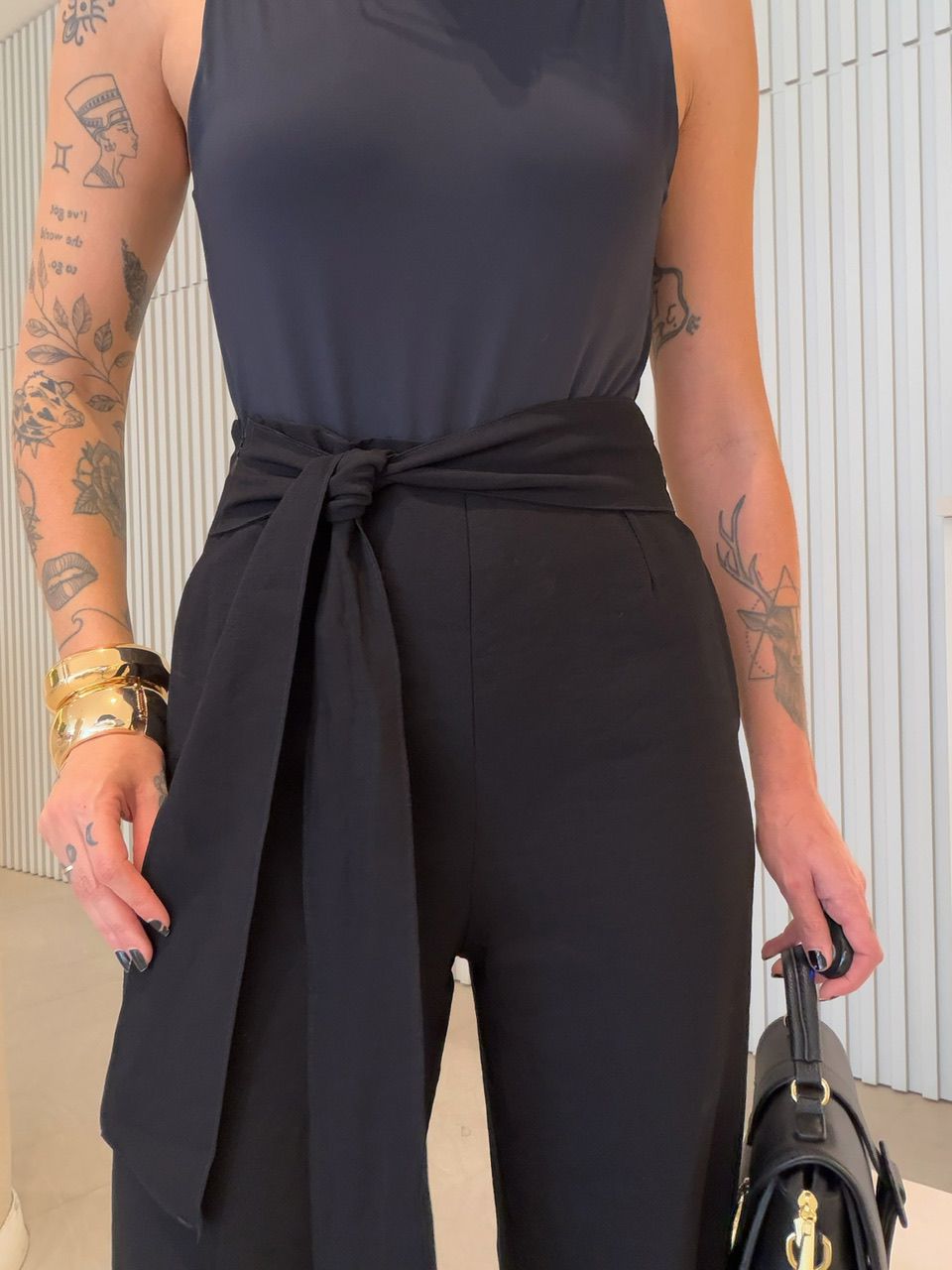 CALÇA KARINE AMARRAÇÃO PRETA