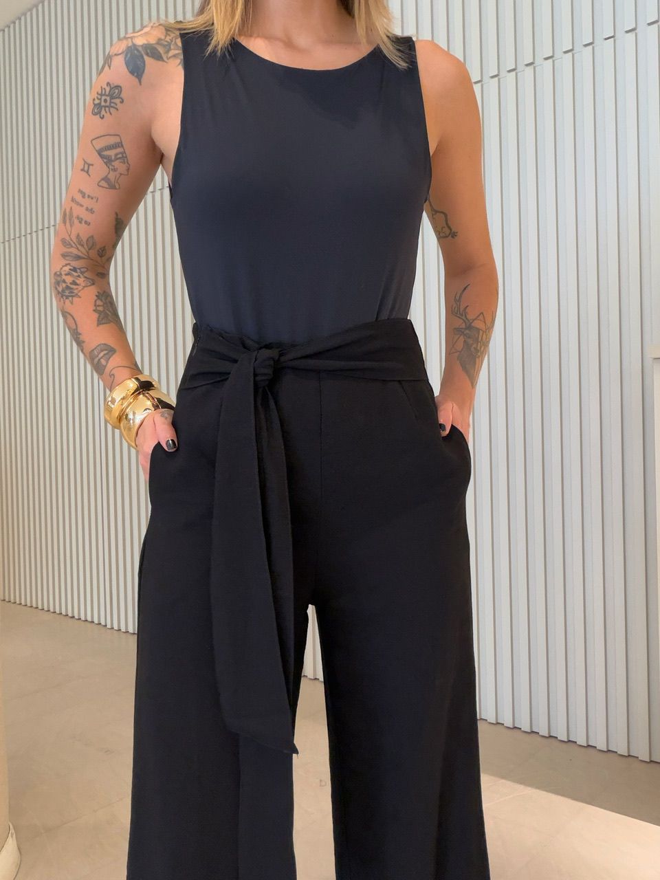 CALÇA KARINE AMARRAÇÃO PRETA