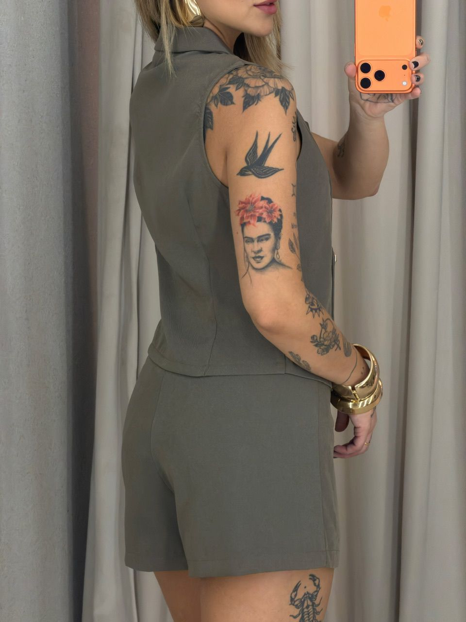 CONJUNTO MÔNICA SHORT CAQUI