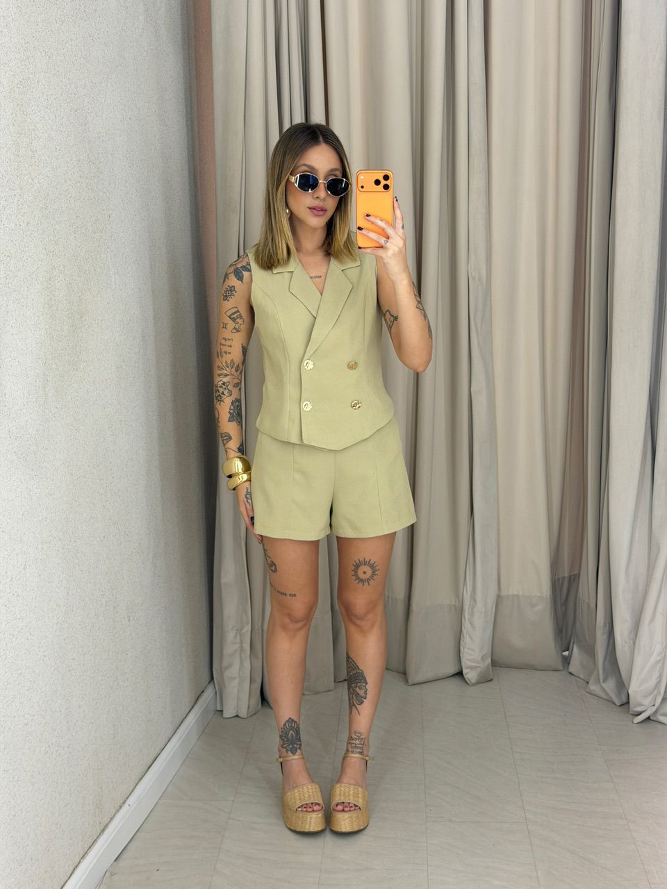 CONJUNTO MÔNICA SHORT CREME