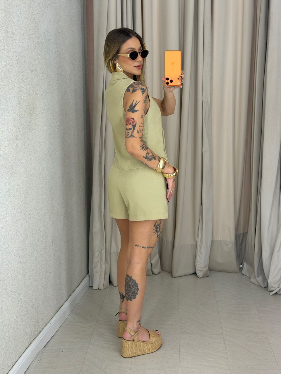 CONJUNTO MÔNICA SHORT CREME