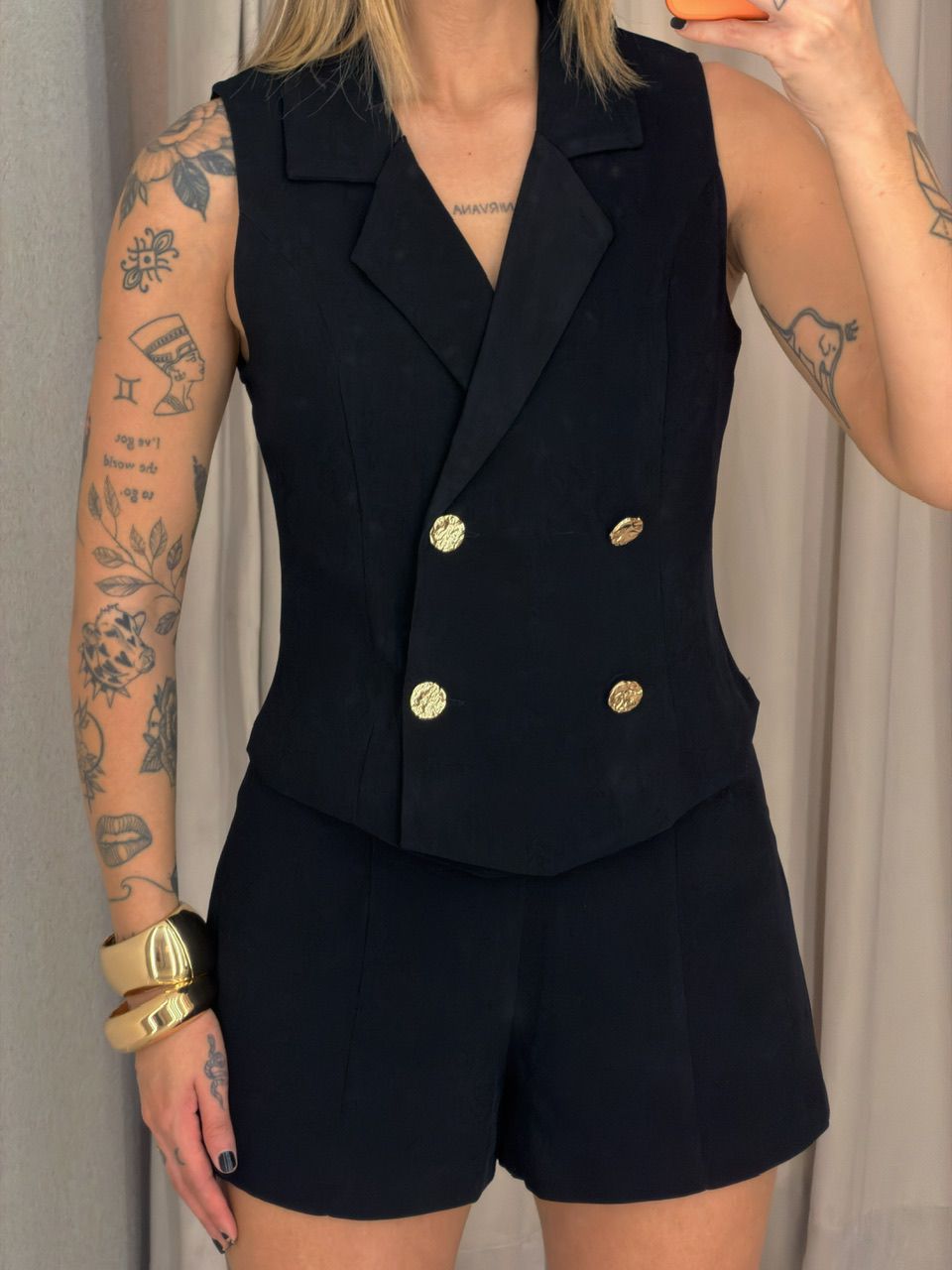 CONJUNTO MÔNICA SHORT PRETO