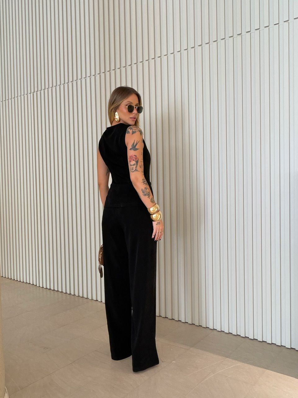 CONJUNTO TAMARA COLETE CALÇA PRETO