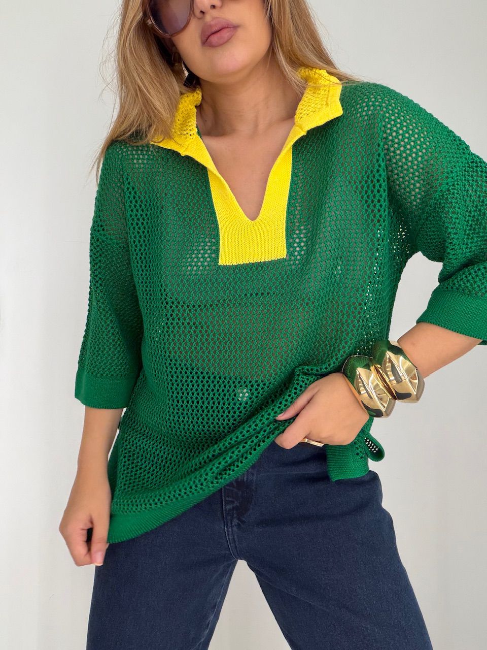 TRICOT BRASIL GOLA VERDE BANDEIRA