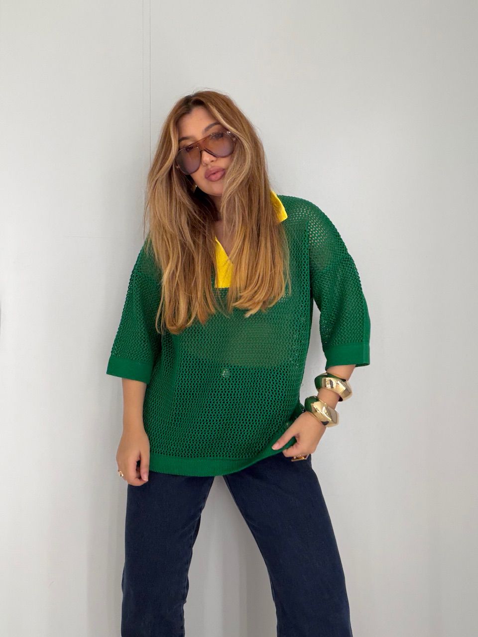 TRICOT BRASIL GOLA VERDE BANDEIRA