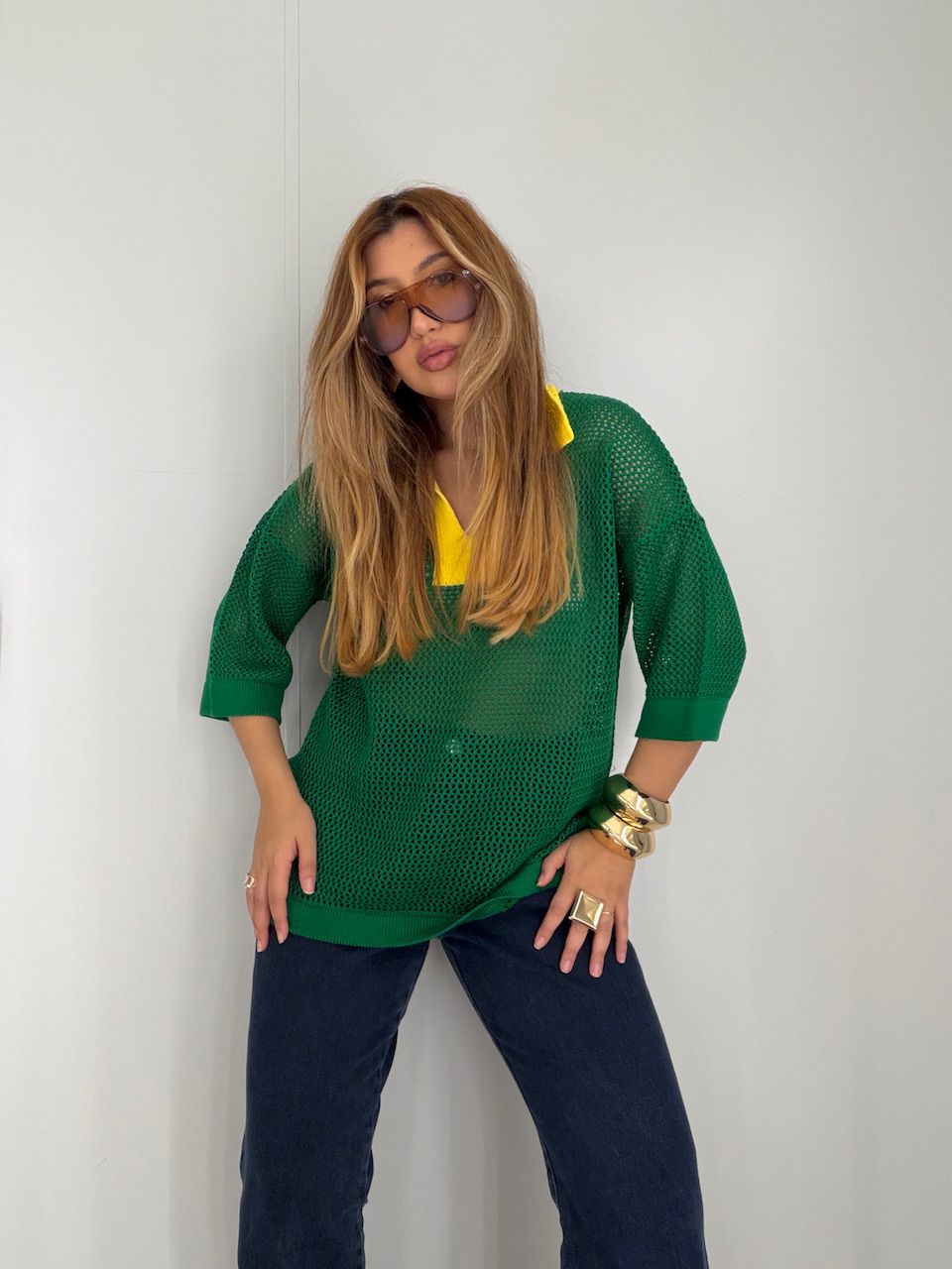 TRICOT BRASIL GOLA VERDE BANDEIRA