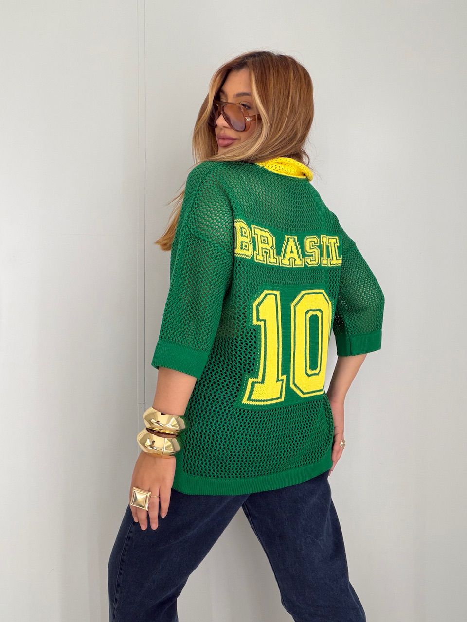 TRICOT BRASIL GOLA VERDE BANDEIRA