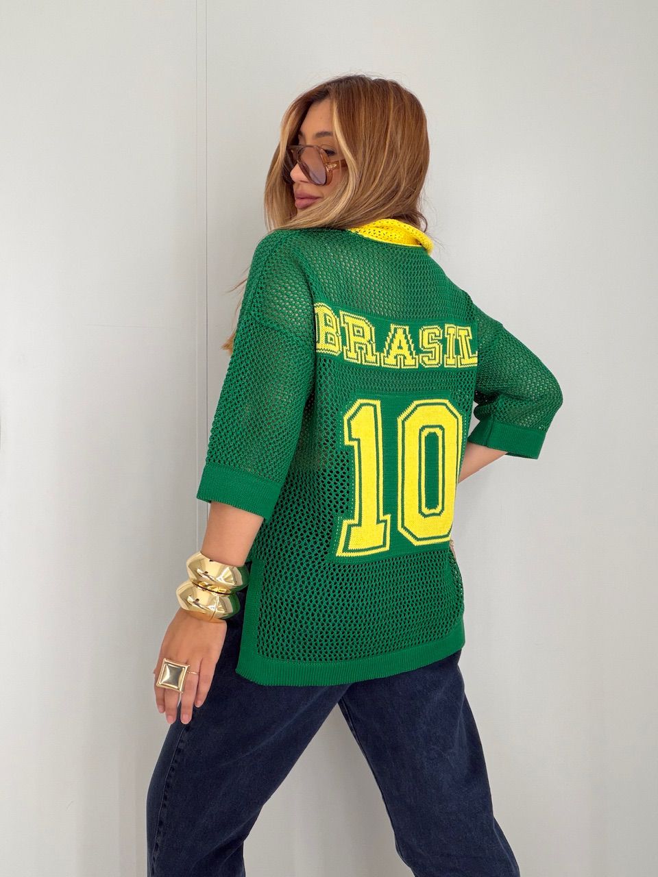 TRICOT BRASIL GOLA VERDE BANDEIRA - 0078050013 - CAROLLA FERRARO