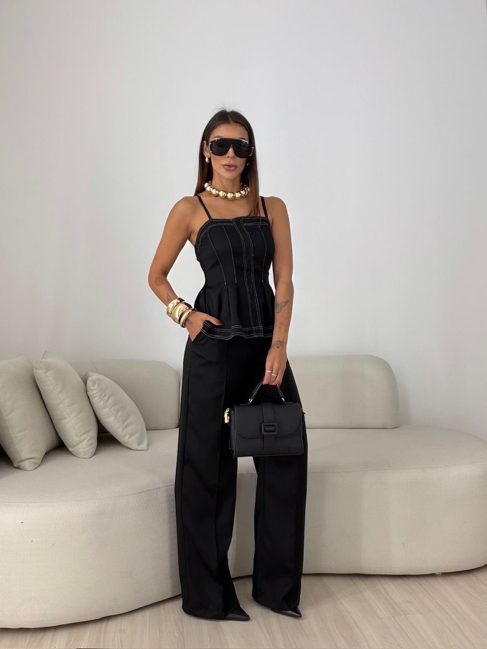 CONJUNTO VALÉRIA BLUSA CALÇA PRETO