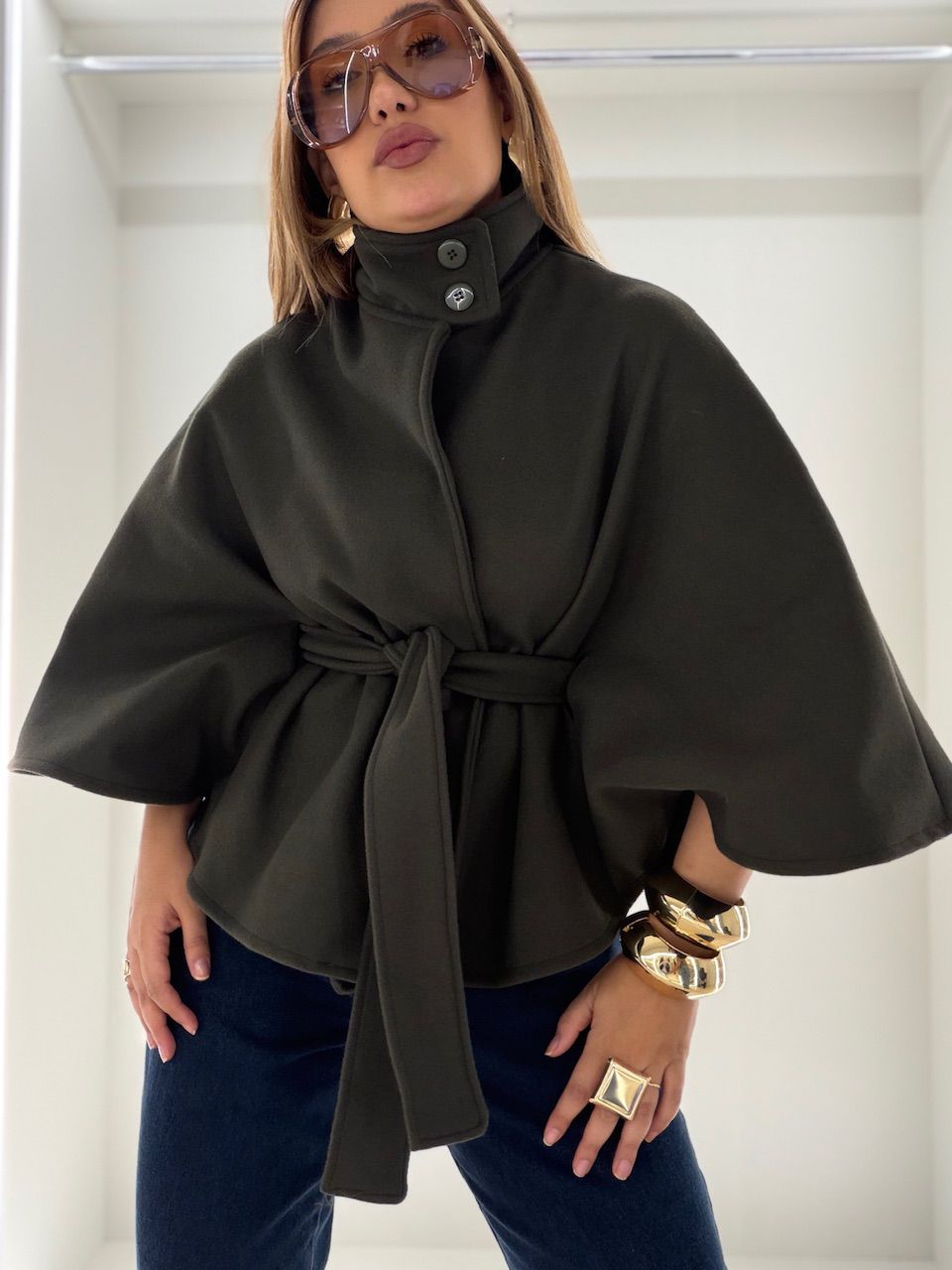 PONCHO PALOMA FAIXA VERDE