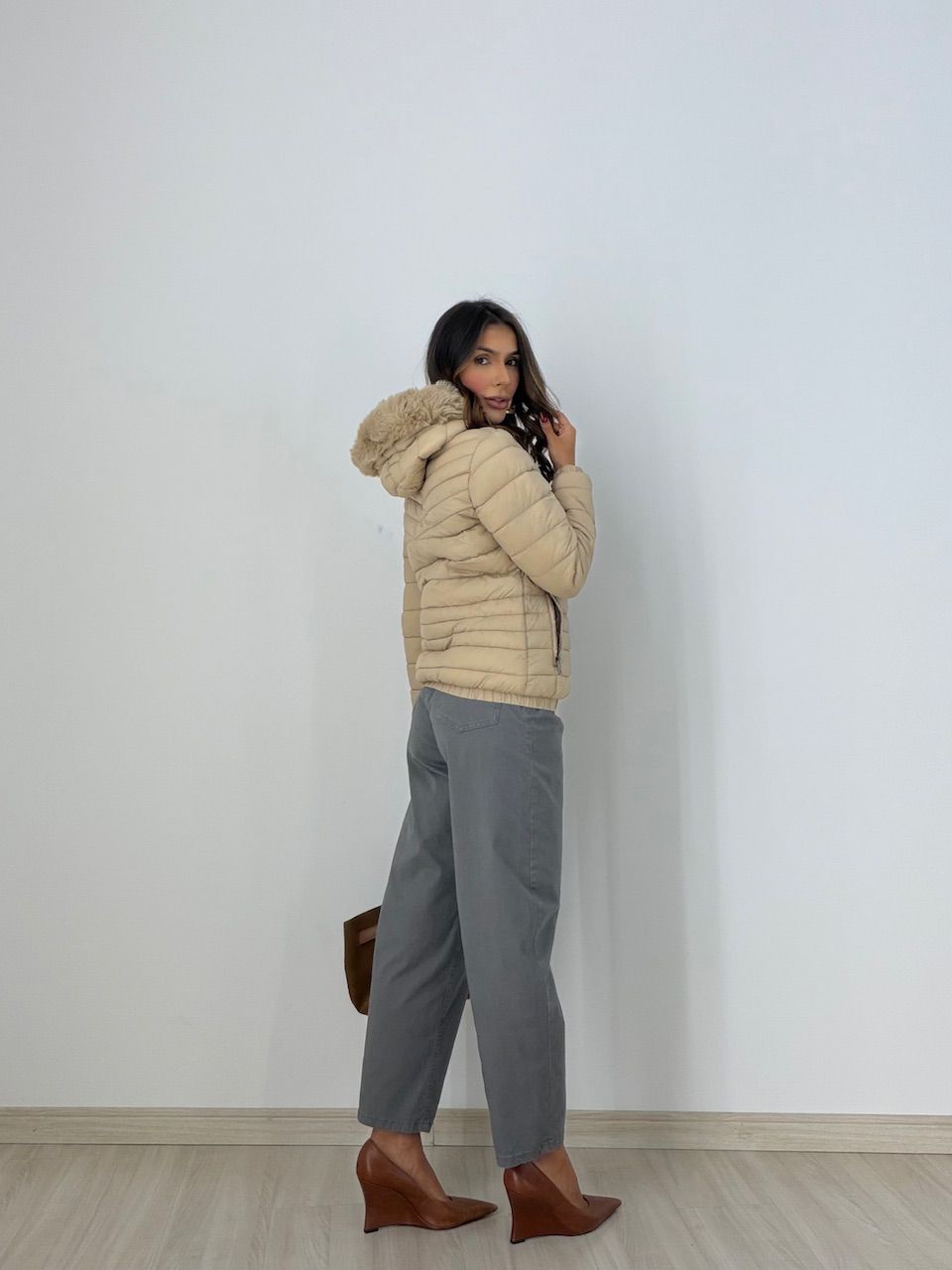 PUFFER LETICIA CAPUZ NUDE
