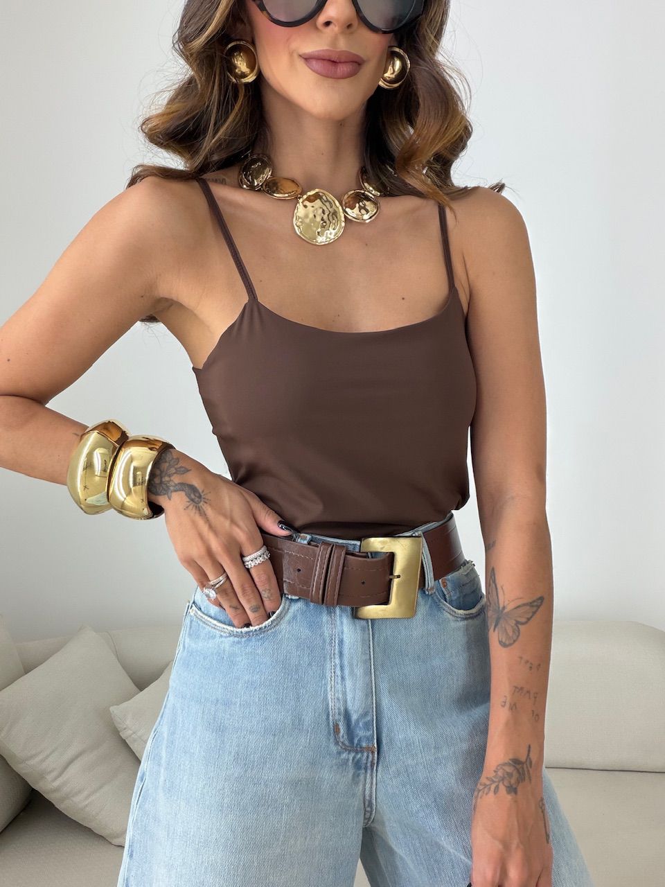 BLUSA SUZANE ALCINHA MARROM
