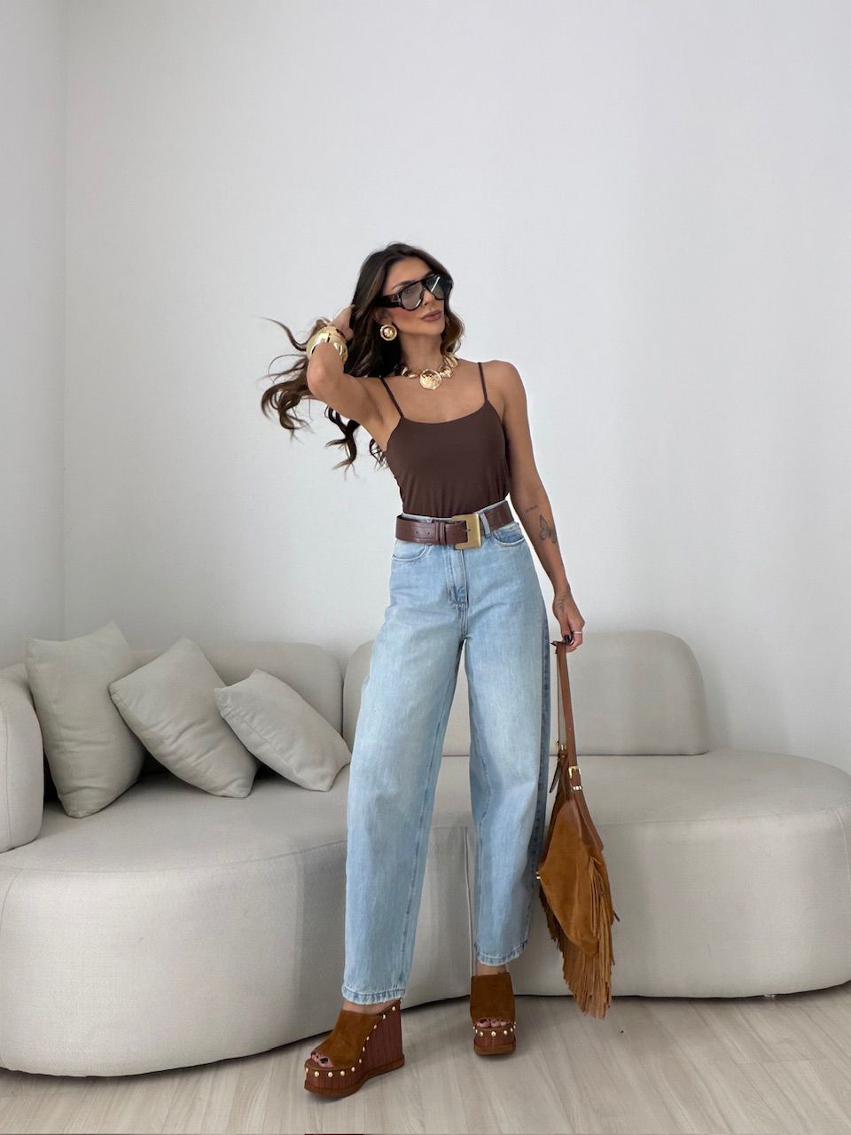 BLUSA SUZANE ALCINHA MARROM