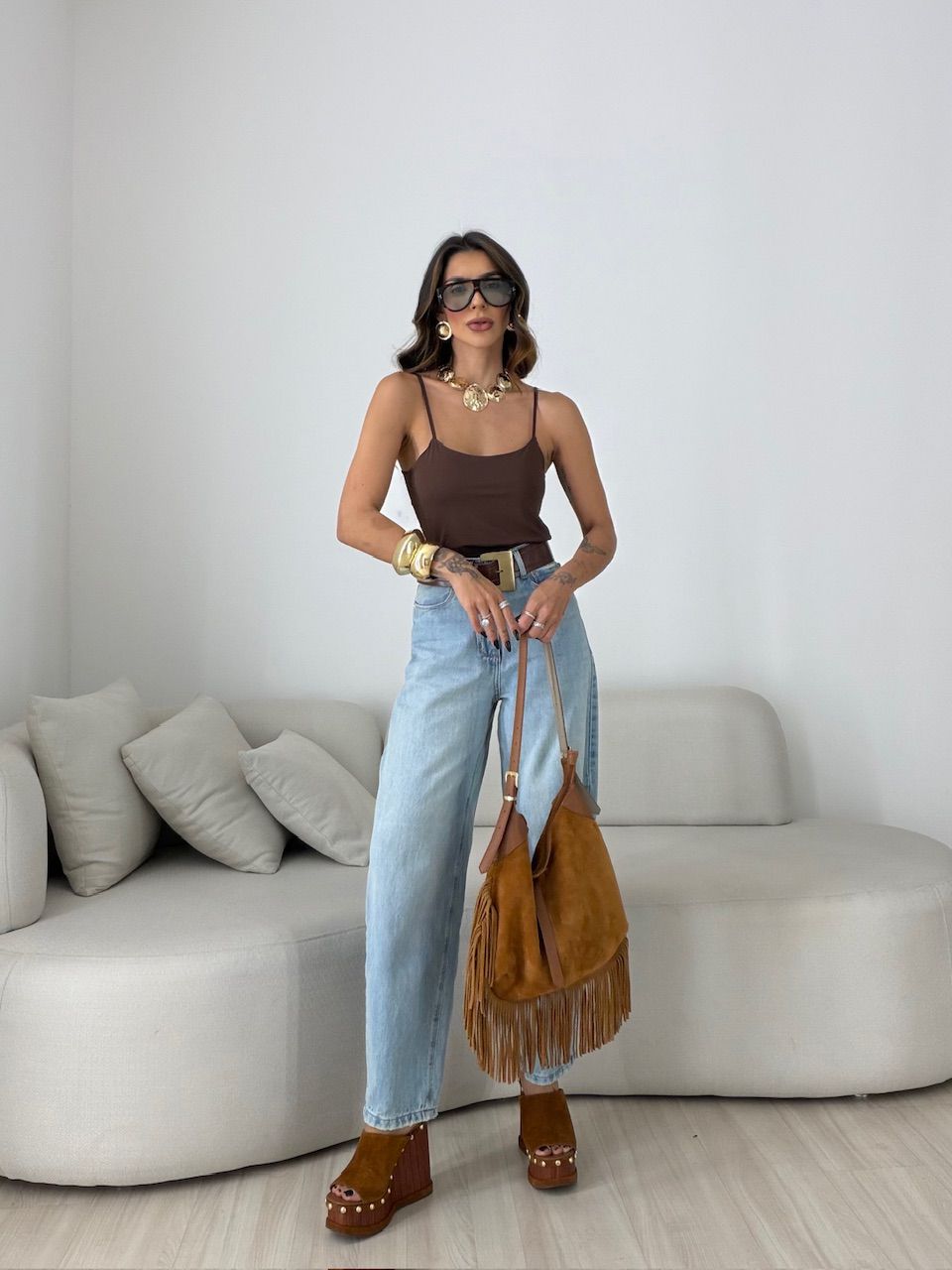 BLUSA SUZANE ALCINHA MARROM