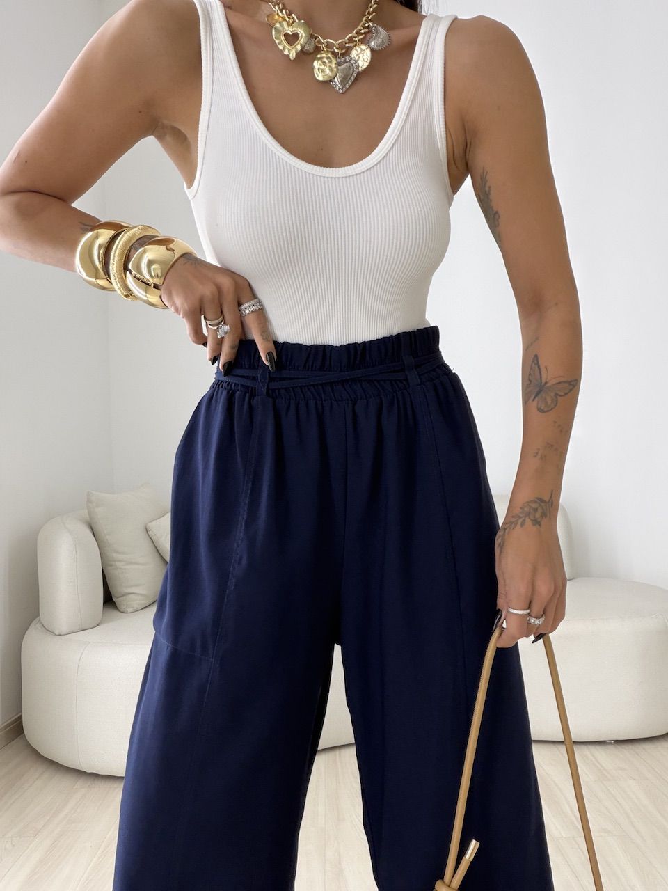 CALÇA LORENA PANTALONA MARINHO