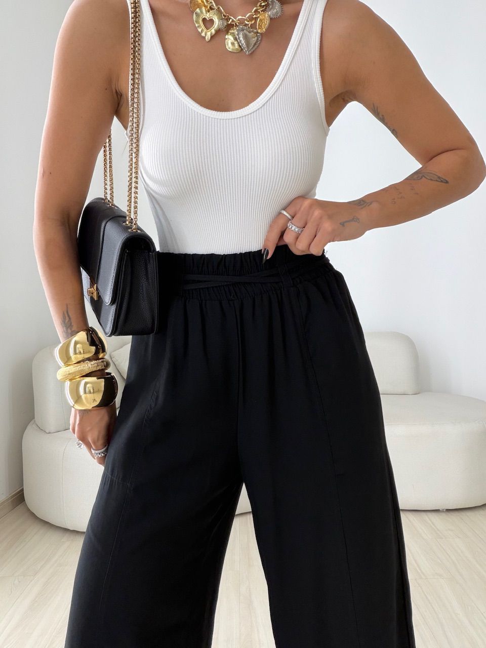CALÇA LORENA PANTALONA PRETA